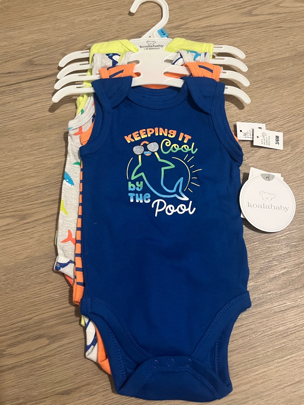 Koala Baby Navy "Keeping It Cool by the Pool" Baby 4 Pack Onesie